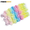Synthetic Braiding Hair Extensions 24 in (60 cm) Loose Deep Wave Ombre Brown Rainbow Twist Crochet 3-Pack