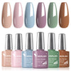 Hema-Free TPO-Free Gel Nail Polish 7.5ml, Glitter Jelly & Nude Shades, Soak-Off UV/LED Full Coverage French