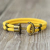 Men's Nautical Rope Bracelet with Anchor Charm - Bronze Bilayer 8.1 in (20.5 cm) Easy-Hook Surfer Bracelet
