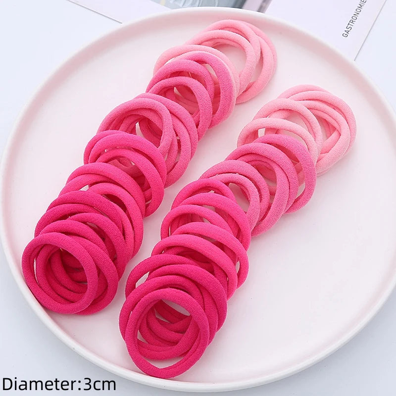 50-Pack No-Damage Elastic Hair Ties for Women & Girls – Seamless Ponytail Holders (Assorted Colors, Includes Black)