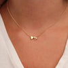 Dainty Heart Initial Necklace Gold or Silver Letter Pendant Choker for Women