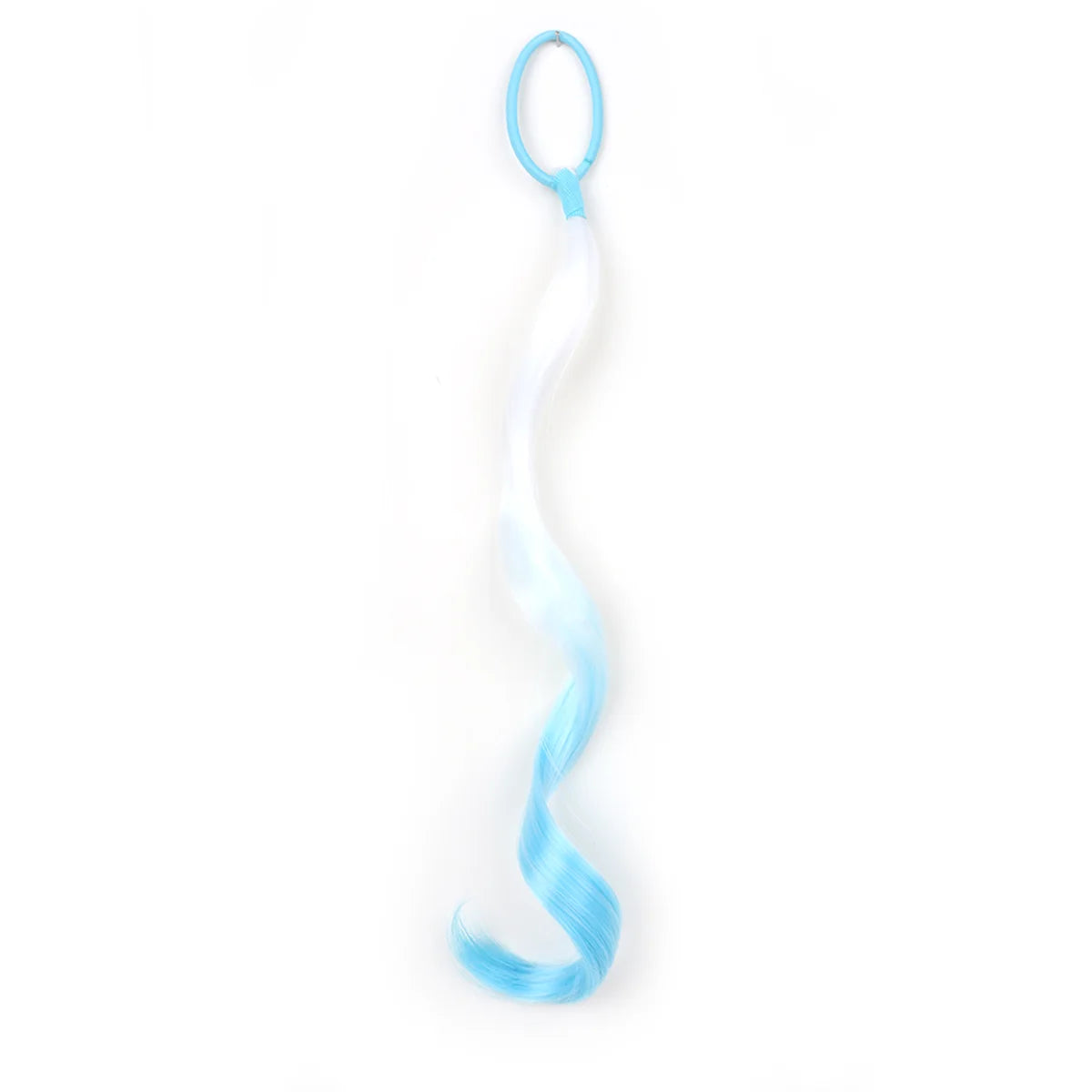 14-Inch (35 cm) Curly Colored Synthetic Ponytail Extension for Kids — Lightweight with Elastic Tie