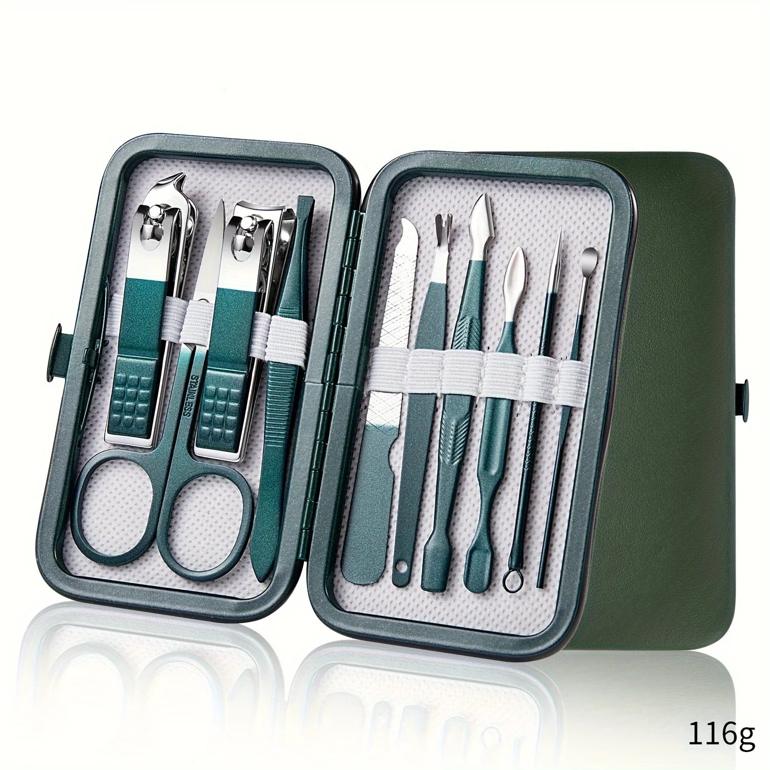 Professional 7-18 Piece Stainless Steel Manicure & Pedicure Set with Travel Case - Portable Nail Care Kit
