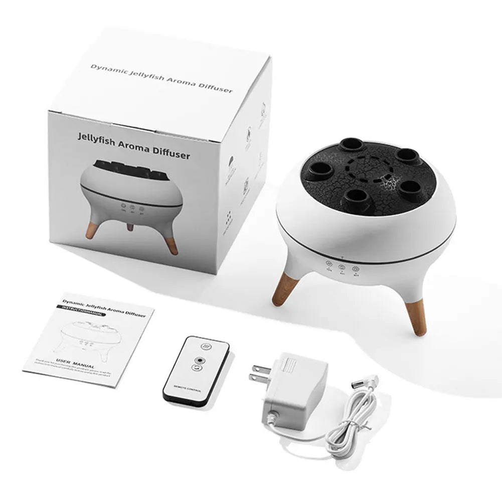 Jellyfish 250ml Aromatherapy Diffuser Remote Control Cool Mist Humidifier with Colorful Night Lights