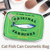 Cute Sardine Can Cosmetic Bag for Women – Travel Toiletry Pouch, PU Leather Zipper Makeup Case