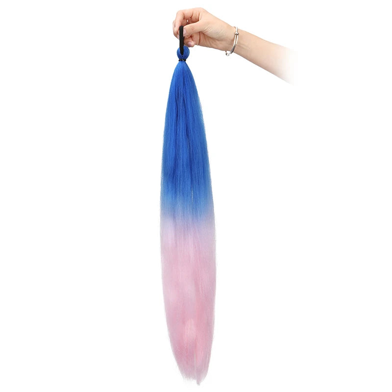 WIGSIN 26-Inch (66 cm) Synthetic Ponytail Extension – Long Yaki Straight Ombre with Elastic Tie