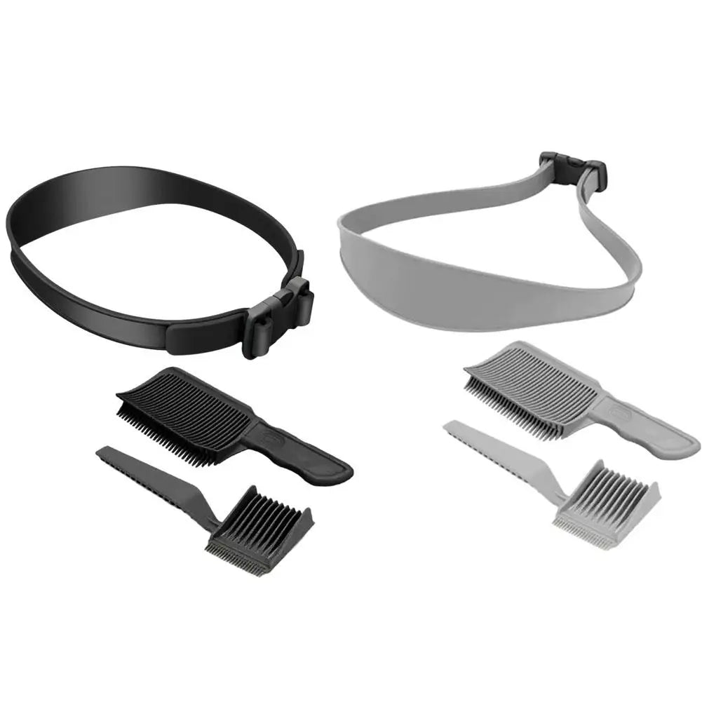 Adjustable Hairline & Neckline Trimming Guide Set – DIY Haircut Template with Silicone Headband & Clipper Comb