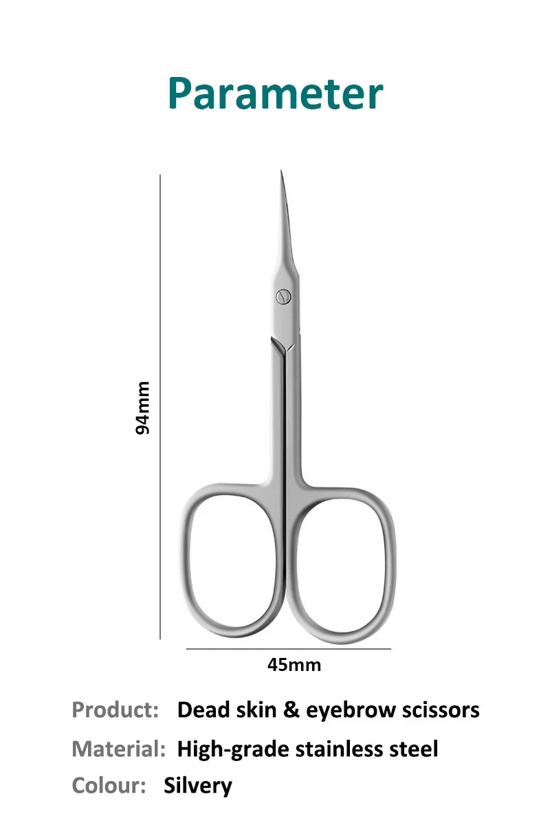 Professional Stainless Steel Cuticle Scissors – Curved Tip Small Manicure & Nail Art Dead Skin Remover