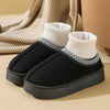 Women's Winter Plush Ankle Booties - Fuzzy Indoor Slip-On Slippers, Warm Faux Fur Home Shoes