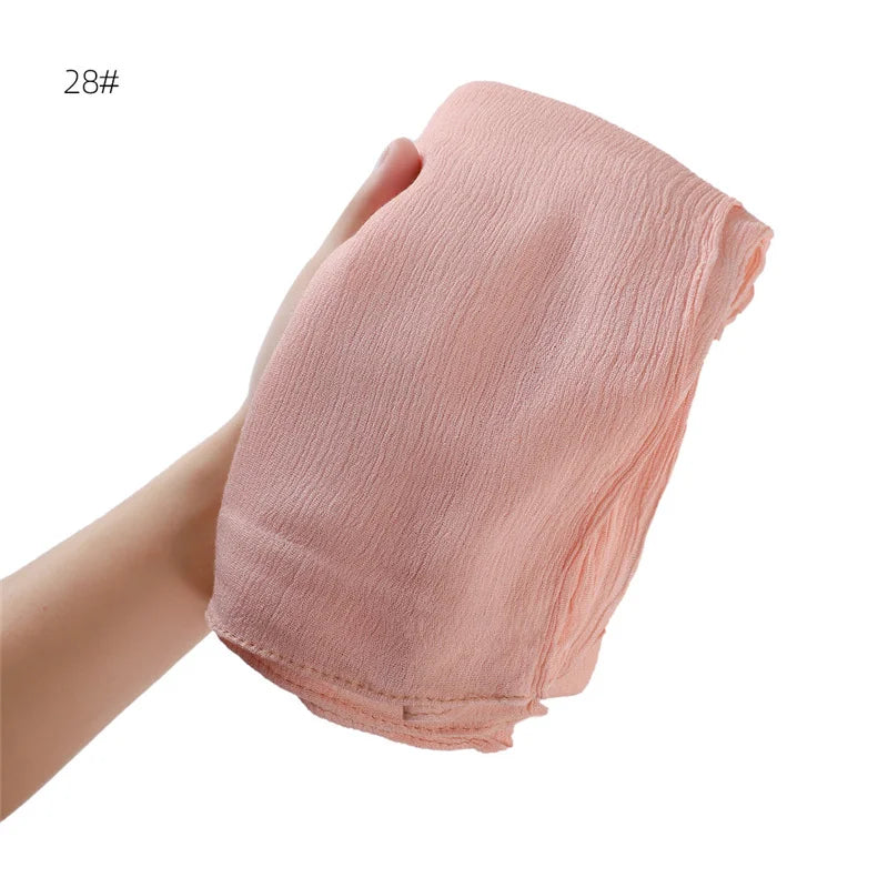 Women's Large Solid Polyester Hijab Scarf 80 x 190 cm (31.5 x 74.8 in) Long Muslim Headscarf Wrap Shawl Turban