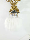 Real Fur Chain Shoulder Bag for Women – Wool Clutch Crossbody Party Handbag