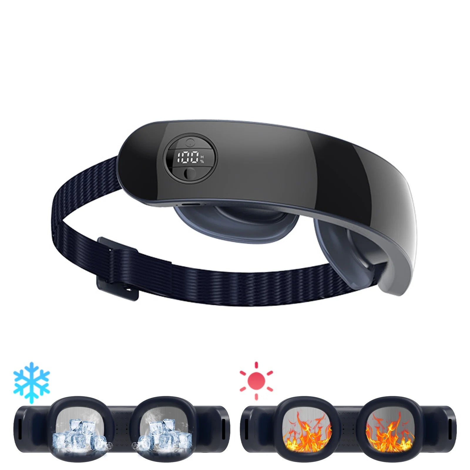 Wireless Eye Massager with Hot & Cold Compress, Bluetooth Music — Relieves Tired Eyes & Dark Circles