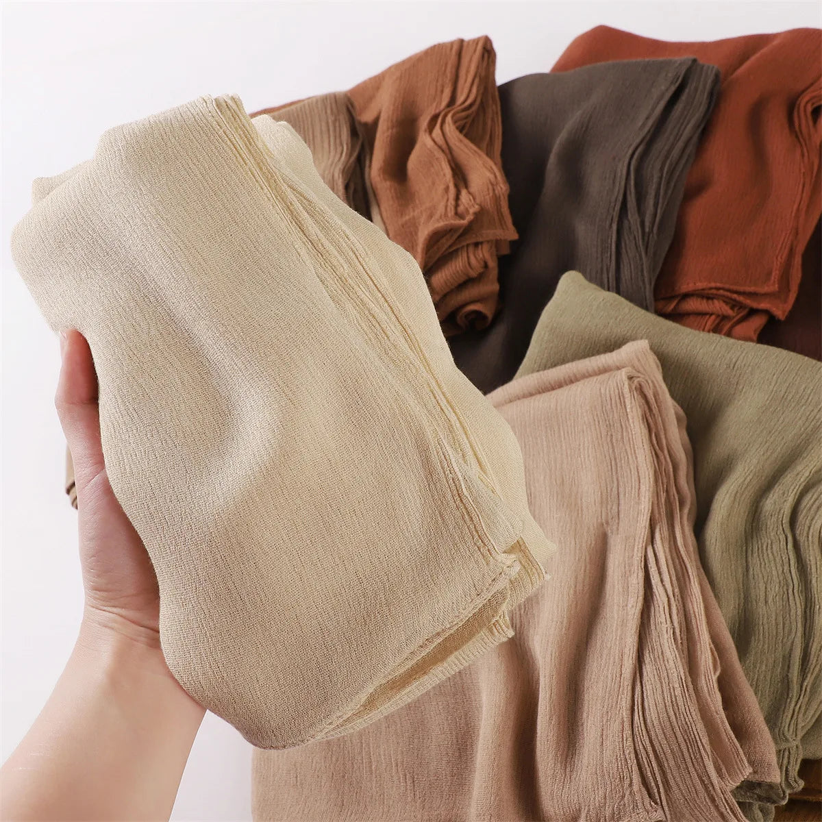 Women's Large Solid Polyester Hijab Scarf 80 x 190 cm (31.5 x 74.8 in) Long Muslim Headscarf Wrap Shawl Turban