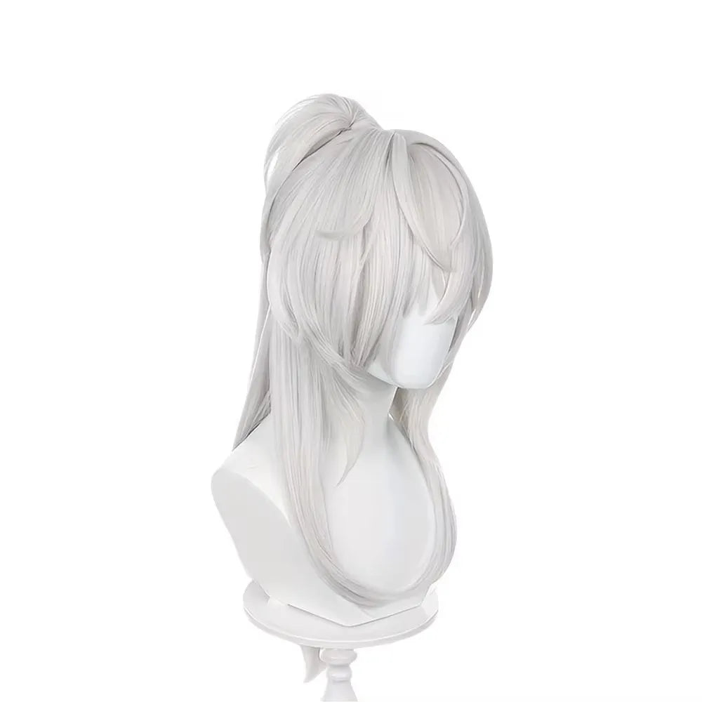 Jing Yuan Long Silver-White Ponytail Wig - Heat-Resistant Synthetic Anime Cosplay
