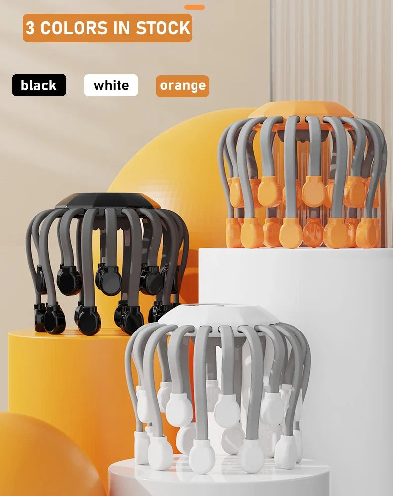 20-Head Electric Scalp Massager with Red Light – Octopus Head Scratcher for Relaxation, Stress & Migraine Relief