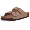 Cow Suede Cork Clogs for Women - Comfortable Footbed Mules Sandals
