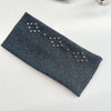 Punk Hollow Eyelet Elastic Headband – Wide Stretch Steampunk Goth Rock Hair Accessory for Women
