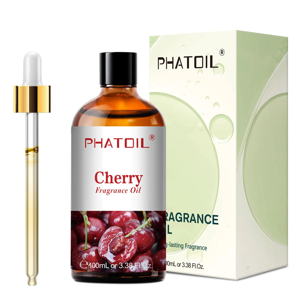 PHATOIL 100ml Aromatherapy Fragrance Oil — Coconut & Vanilla, Strawberry, Cherry, Lemon — 1/2/3-Pack for Diffuser, Candle Making & DIY