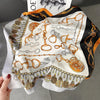 70 x 70 cm (27.6 x 27.6 in) Floral Satin-Look Polyester Square Scarf - Women's Headscarf, Hijab, Hair Band & Wrist Wrap