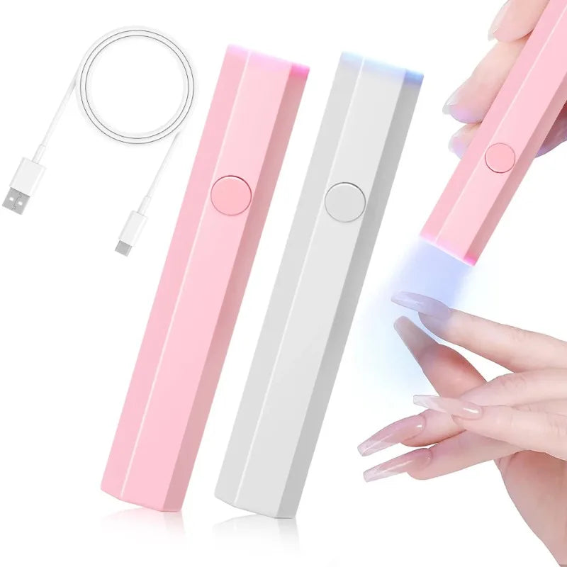 Portable Handheld Mini UV LED Nail Lamp – USB Type-C Rechargeable 3W Gel Polish Dryer for Quick Cure