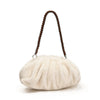Faux Mink Fur Cloud Bag for Women - Plush Pleated Hobo Shoulder & Clutch with Chain, Winter Warm Underarm Purse