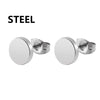 Punk Stainless Steel Stud Earrings Black – Unisex Vintage Hip Hop Ear Studs