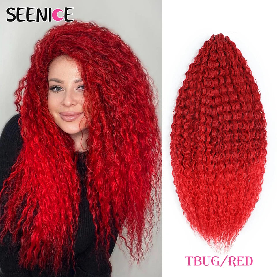 Ariel Water Wave Twist Crochet Braids – Ombre Synthetic Deep Wave Hair Extensions, 22 Inch (55 cm)