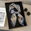 Silk-Feel Square Scarf 70 x 70 cm (27.6 x 27.6 in) Floral Satin Neckerchief – Women's Hair Band, Bandana & Wrap