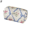 Quilted Bow & Flower Makeup Bag – Zipper Cosmetic Organizer Pouch, Portable Toiletry Clutch for Women & Girls