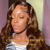 Body Wave 13x6 HD Transparent Lace Frontal Wig, 36 Inch (91 cm) 220% Density Chocolate Brown Brazilian Human Hair for Women