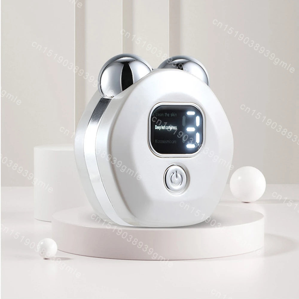 Microcurrent Facial Massager Roller — Vibration EMS Face & Neck Lifting Skin Tightening Anti-Wrinkle Device