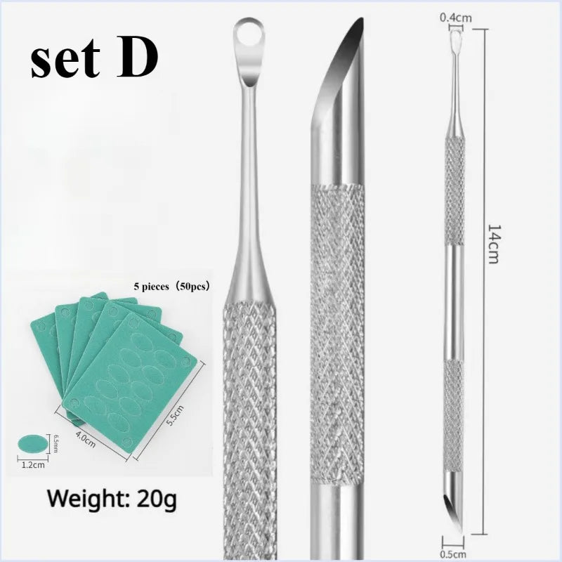 Double-Ended Stainless Steel Cuticle Pusher & Nail Remover – Beveled Circle Head Manicure Tool