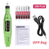 USB-Powered Electric Nail Drill Kit – Professional Manicure & Pedicure Nail File with 6 Bits and 6 Sanding Bands