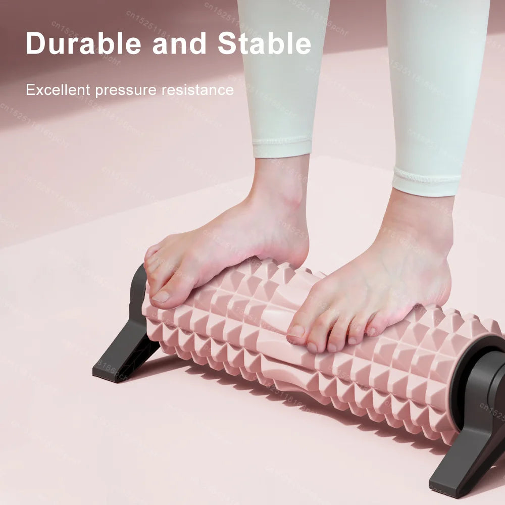 Deep Tissue Foam Roller 16.5 x 4.7 in (42 x 12 cm) with Stand - Non-Slip High-Load Massage Roller for Muscle Relief, Pilates & Yoga