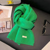 Women's 100% Wool Knitted Scarf - Thick Soft Pashmina Shawl Solid Winter Wrap 7.9 x 63 in (20 x 160 cm)
