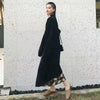 White Long Knit Cardigan for Women – Fluffy Long-Sleeve Korean-Style Vintage Sweater Coat