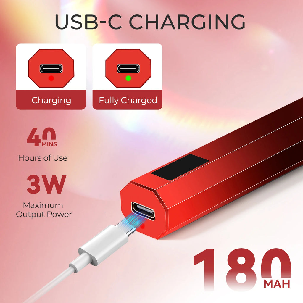 Mini Rechargeable USB-C UV LED Nail Lamp for Gel Polish — Portable Gel Nail Dryer with 20/60s Timers, 395–405 nm