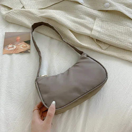 Retro Soft PU Leather Small Underarm Shoulder Bag with Top Handle for Women