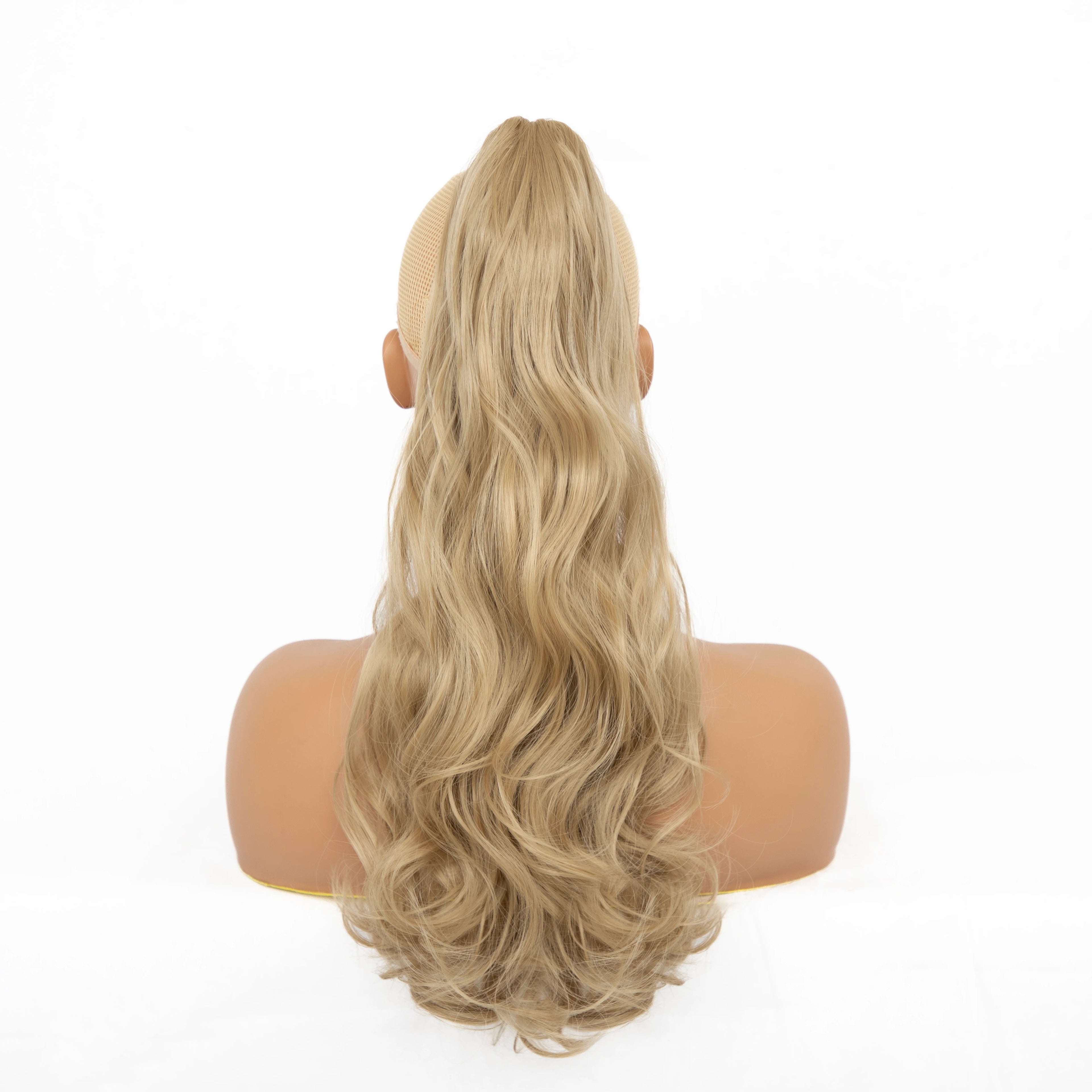 Clip-In Ponytail Extension for Women 22 in (56 cm) Body Wave Curly Claw Clip Synthetic Natural Look