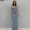 Satin Slip Maxi Dress – Sleeveless Backless Bodycon Party & Evening Dress