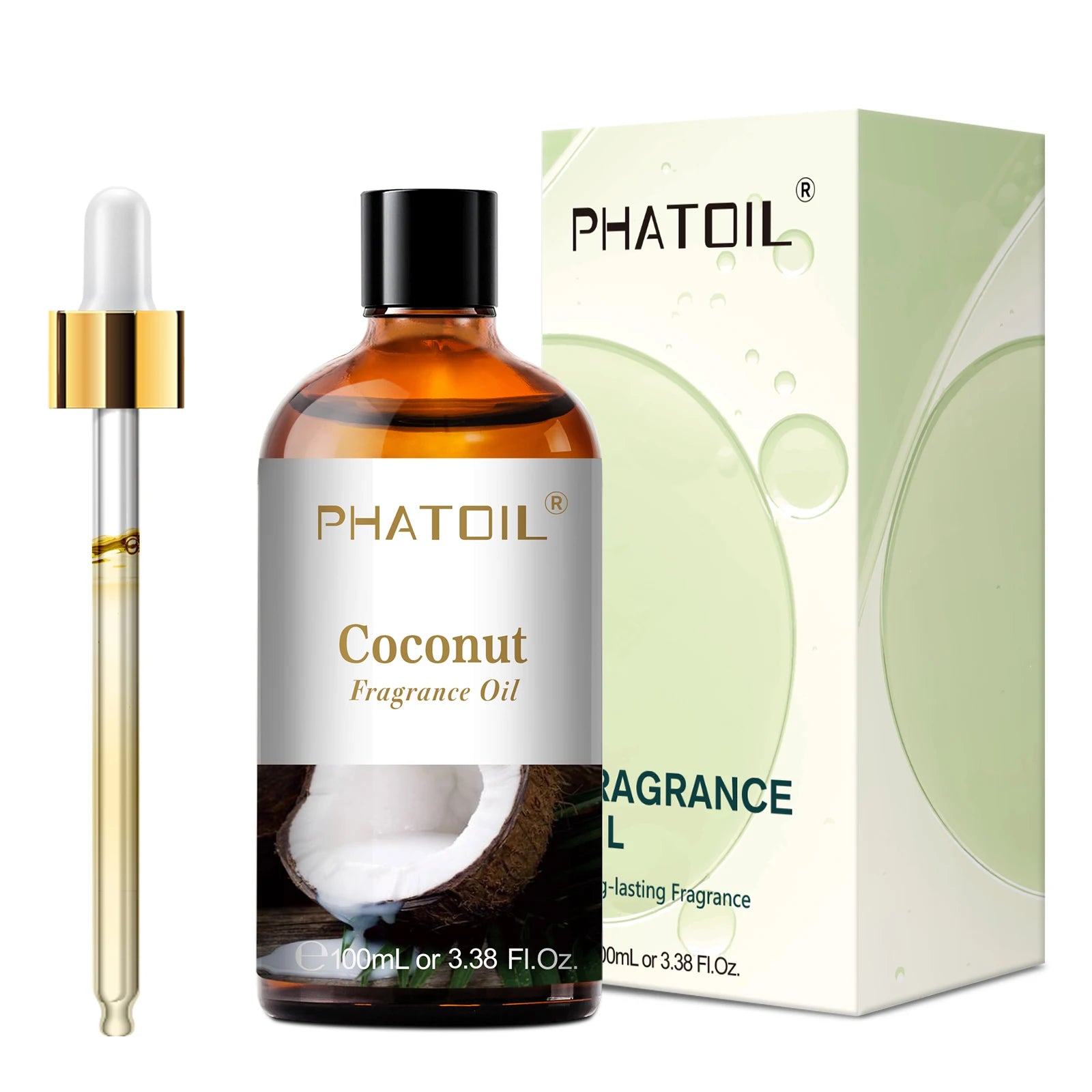 PHATOIL 100ml Aromatherapy Fragrance Oil — Coconut & Vanilla, Strawberry, Cherry, Lemon — 1/2/3-Pack for Diffuser, Candle Making & DIY