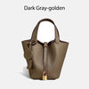 MENDY Women's Genuine Cowhide Leather Bucket Bag Large – Luxury Leather Tote Handbag Shoulder & Crossbody
