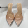 Transparent Pointed Stiletto Mules - Women's Clear High Heel Slip-On Sandals, 3.1 in (8 cm)