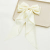 Satin Bow Hair Clips for Women & Girls – Elegant Ribbon Spring Barrette (1 or 2-Pack)