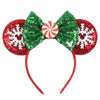 Mickey Mouse Sequin Ear Headband - Disney Princess Bow Hairband for Women, Girls & Kids, Party Cosplay
