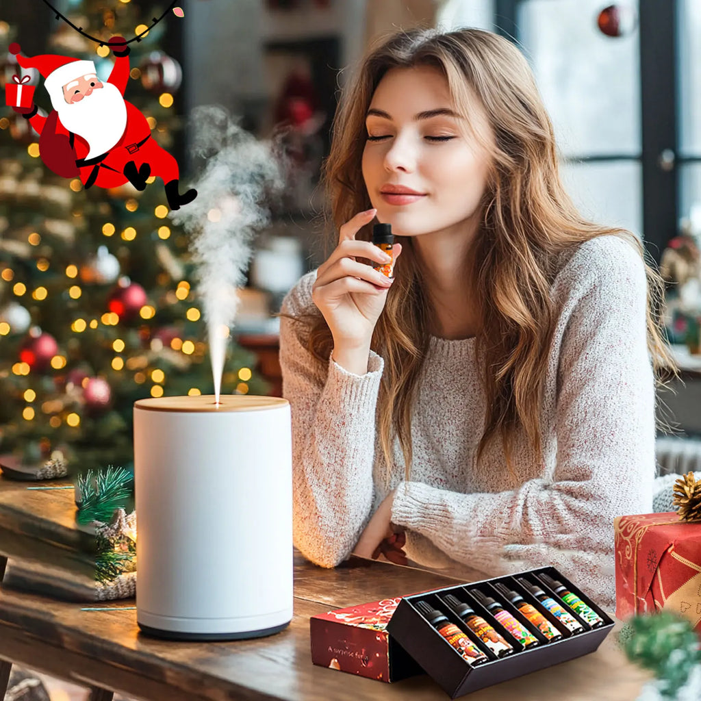 Christmas Essential Oil Set — 6-Pack or Single 10ml (0.34 fl oz) Natural Fragrance Oils for Diffusers Candles DIY Gift Box