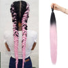 Women's Long Straight Ponytail Wig Extension - High-Temp Fiber, Festive & Braidable (1 Piece)