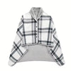 Women's Flannel Wearable Shawl Blanket – Cozy Shoulder Throw for Office, Travel & Home