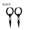 Punk Stainless Steel Stud Earrings Black – Unisex Vintage Hip Hop Ear Studs