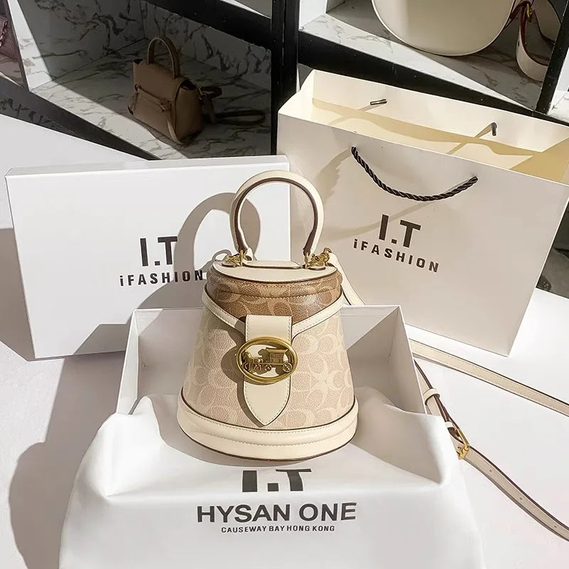 Minimalist Contrast Color Small Box Crossbody Bag for Women High-End Portable Satchel